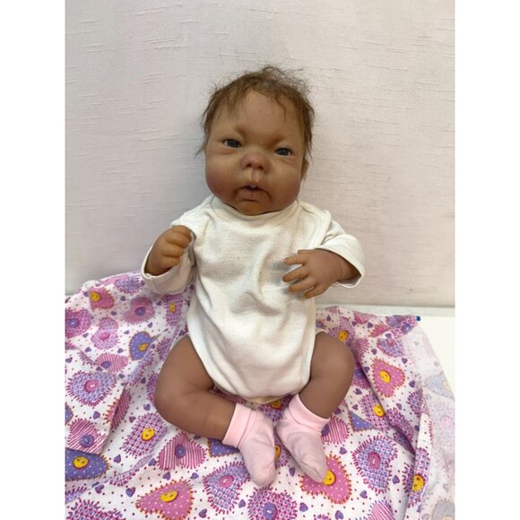 Newborn Realistic Baby Girl Aston Drake with Pacifier - Picture 16 of 16